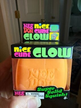 Nice Cube Glow NeeDoh Orange Super Solid Squish